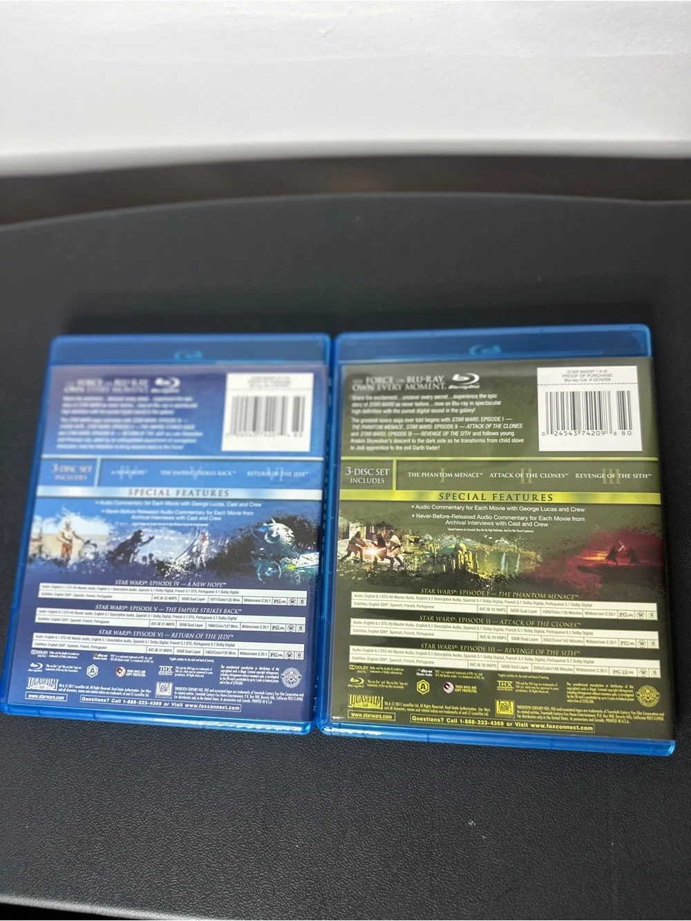 Star Wars Blu-ray Bundle Episodes I-VI Complete Saga 6 Movies 2 Box Sets